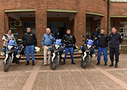Presidente Perón recibió 3 nuevas motos para la Policía Local